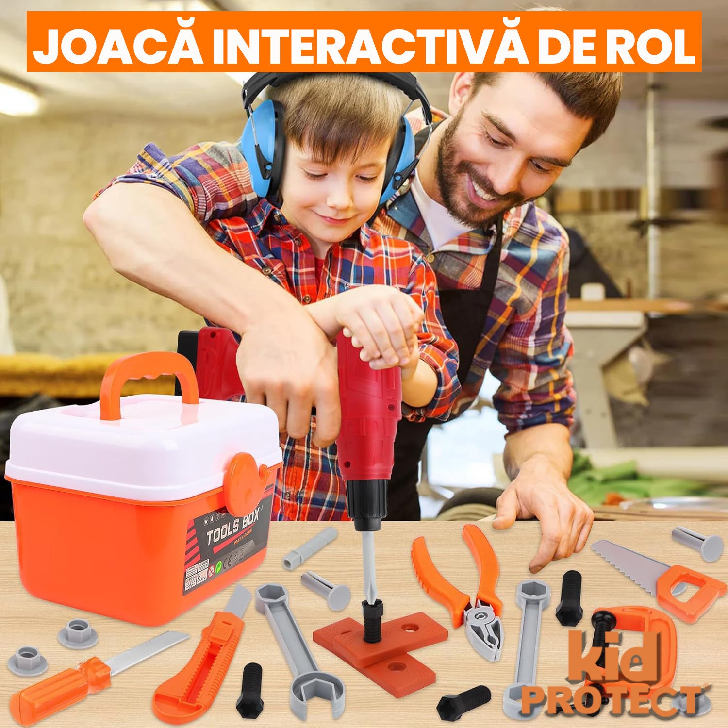 Trusa de Scule Copii 3 in 1 Kidprotect First Drill Trusa de Scule Copii 3 in 1 Kidprotect First Drill